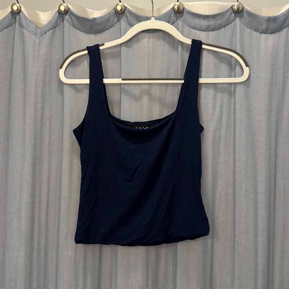Navy crop tank